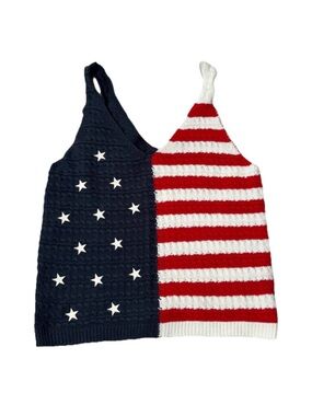 moon & madison Red, White & Navy Striped Knit Tank